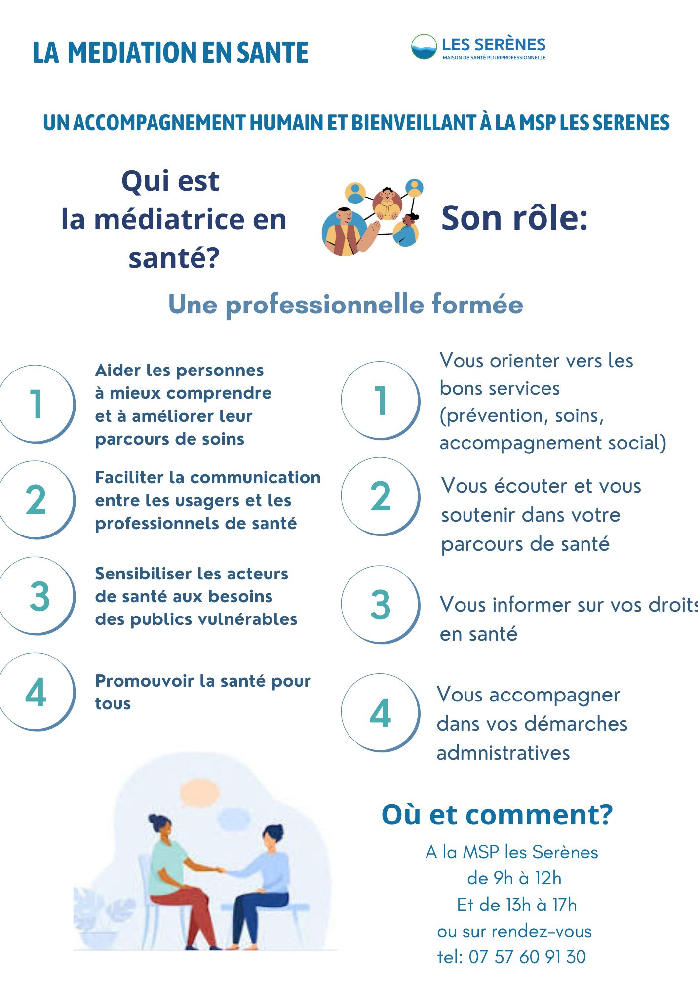 Une médiatrice en santé à la MSP les Serènes