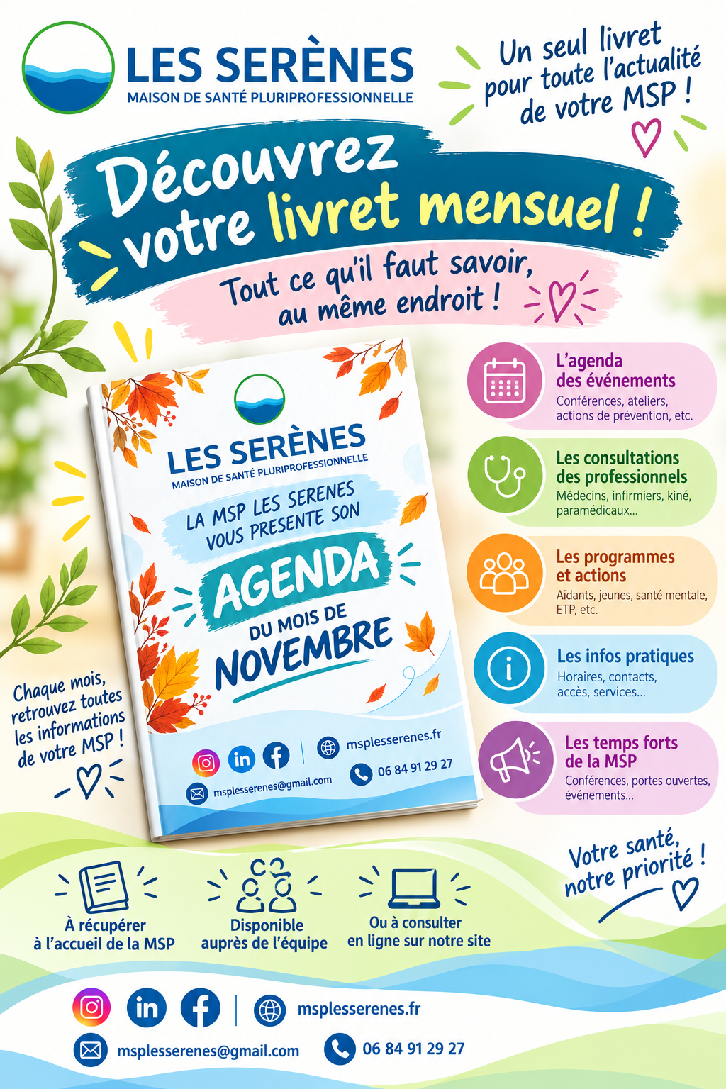 Découvrez le livret mensuel de la MSP